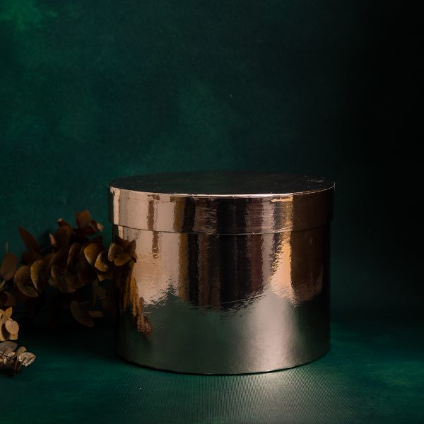 Rose Gold - Sheen Round Lined Oasis® Flower Hat Boxes